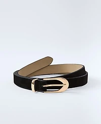 Ann Taylor Suede Oval Buckle Belt Women's