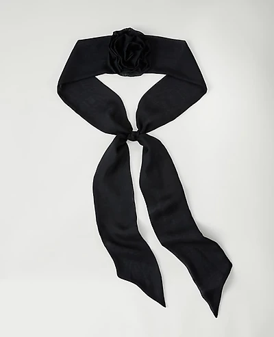Ann Taylor Rosette Scarf Black Women's