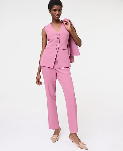 Ann Taylor The Cutaway Vest in Fluid Crepe Size 6 Smokey Rose Women's