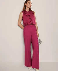 Ann Taylor The Tailored Wide-Leg Trouser Berry Splash Women's