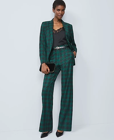 Ann Taylor The Straight Trouser Plaid Ponderosa Pine Women's