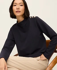 Ann Taylor Long Sleeve Mock Neck Top Women's