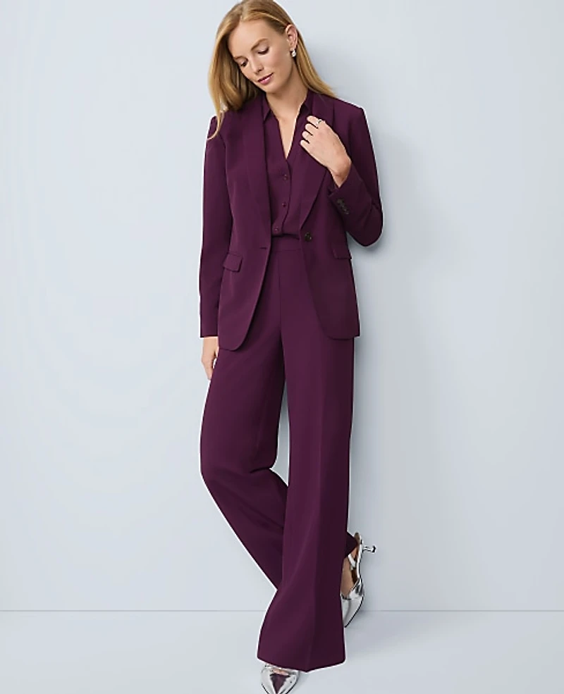 Ann Taylor The Wide-Leg Pant in Fluid Crepe Size 10 Winter Bloom Women's
