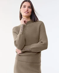 Ann Taylor Ribbed Button Sweater Women's