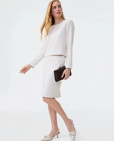 Ann Taylor The Pocket Midi Skirt Fluid Crepe Women's