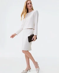 Ann Taylor The Pocket Midi Skirt Fluid Crepe Women's