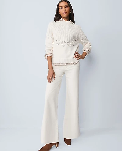 Ann Taylor Weekend Wide-Leg Corduroy Pant Women's