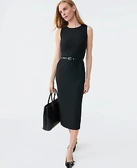 Ann Taylor The Belted Crew Neck Sheath Dress Seasonless Stretch Women's