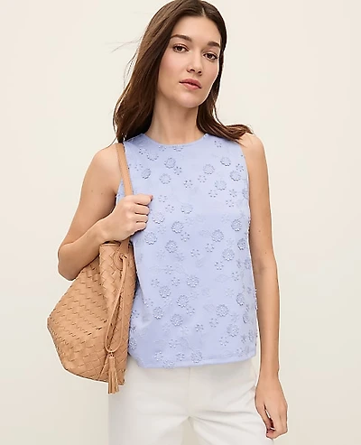 Ann Taylor Daisy Appliqué Tank Top Women's