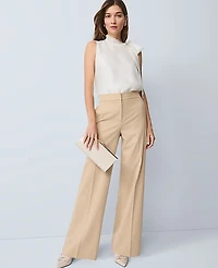 Ann Taylor The Perfect Wide-Leg Pant Neutral Light Tan Women's
