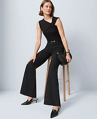 Ann Taylor The Wide-Leg Jean Animal Print Black Women's