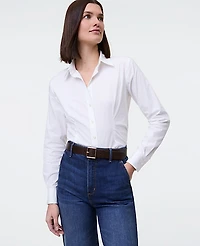 Ann Taylor Fitted Button Down Shirt Size 00 White Women's