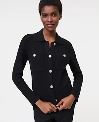 Ann Taylor Textured Stitch Sweater Jacket Women's