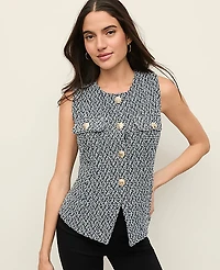 Ann Taylor The Cutaway Vest Tweed Women's