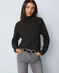 Ann Taylor Petite Weekend Textured Turtleneck Sweater Women's