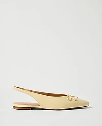 Ann Taylor Weekend Leather Bow Slingback Flat Sun Soaked Women's