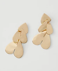 Ann Taylor Metal Heart Drop Earrings Goldtone Women's