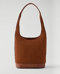Ann Taylor Suede Tote Midnight Mahogany Women's