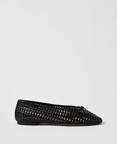 Ann Taylor Weekend Woven Bow Ballet Flat Women's