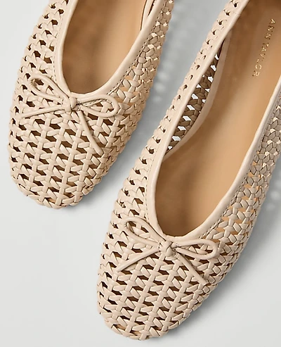 Ann Taylor Weekend Woven Bow Ballet Flat Women's