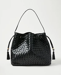 Ann Taylor Cinched Tassel Woven Tote Women's