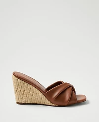 Ann Taylor Leather Wedge Sandal Smoked Paprika Women's
