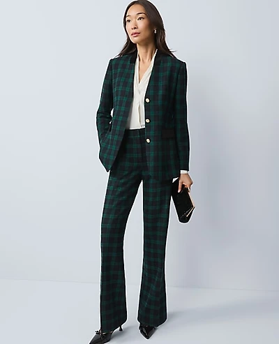 Ann Taylor The Petite Jayne Trouser Plaid Rainforest Women's