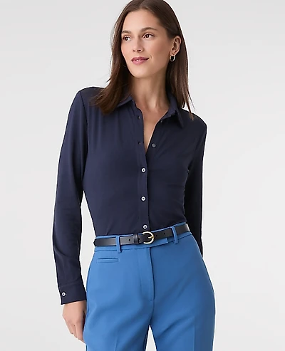 Ann Taylor Button Down Shirt Night Sky Women's