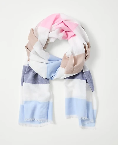 Ann Taylor Striped Scarf Daybreak Blue Women's