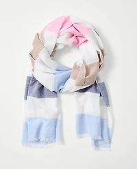 Ann Taylor Striped Scarf Daybreak Blue Women's