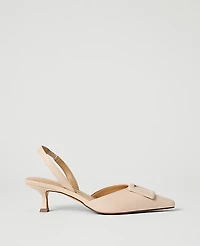 Ann Taylor Leather Slingback Pump Pearl Shadow Women's