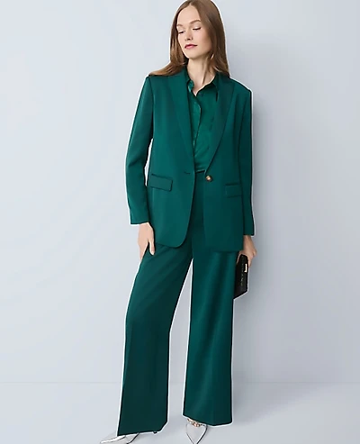 Ann Taylor The Petite Side Zip Pant Satin Rainforest Women's