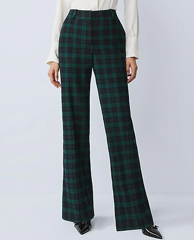 Ann Taylor The Petite Jayne Trouser Plaid - Curvy Fit Rainforest Women's