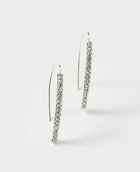 Ann Taylor Pavé Drop Earrings Silvertone Women's