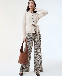 Ann Taylor The Wide-Leg Jean Animal Print Pale Linen Women's