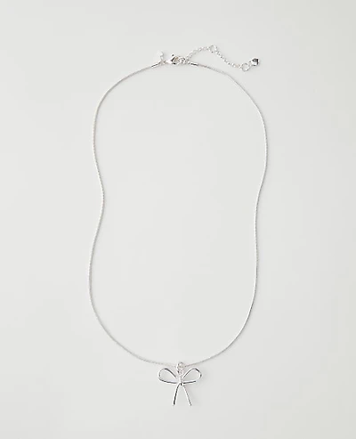 Ann Taylor Metal Bow Pendant Necklace Women's