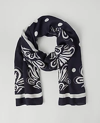 Ann Taylor Floral Scarf Night Sky Women's