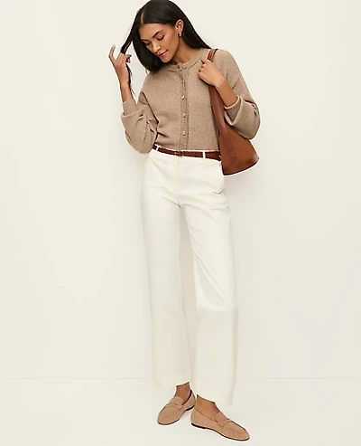 Ann Taylor Weekend Belted Ankle Pant Winter White Women's
