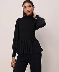 Ann Taylor Mixed Media Turtleneck Sweater Women's