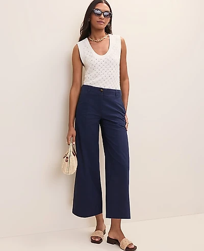 Ann Taylor Petite Weekend Wide-Leg Ankle Pant Women's
