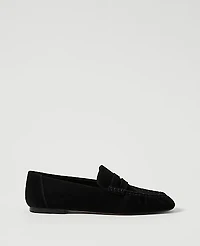Ann Taylor Gathered Suede Loafer Women's