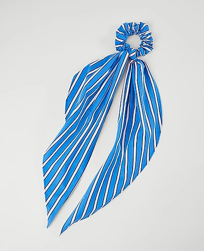 Ann Taylor Striped Silk Scrunchie Night Sky Women's