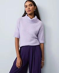 Ann Taylor Turtleneck Elbow Sleeve Sweater T-Shirt Women's