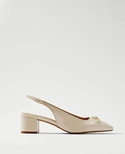 Ann Taylor Horsebit Patent Pump Pearl Shadow Women's