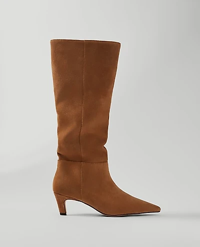 Ann Taylor Suede Tall Boot Sesame Women's