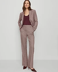 Ann Taylor The Slim Flare Trouser in Houndstooth Size 4 Poised Plum Women's