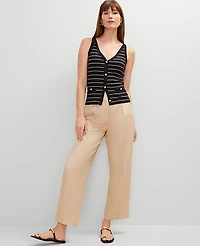Ann Taylor The Petite Relaxed Ankle Pant in Linen Blend Size 6 Toasted Oat Women's