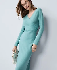 Ann Taylor Wrap Effect Sweater Sheath Dress Women's