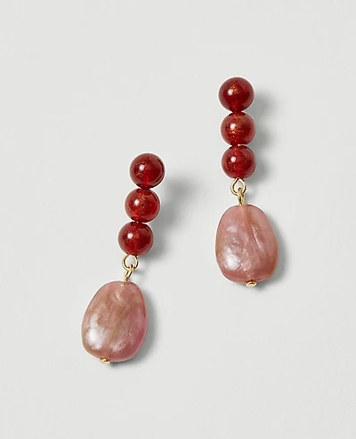 Ann Taylor Acetate Drop Earrings Moroccan Red Women's