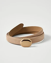Ann Taylor Suede Oval Buckle Belt Size XL Natural Tan Women's